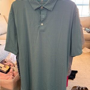 Southern Tide Teal Striped Polo Shirt